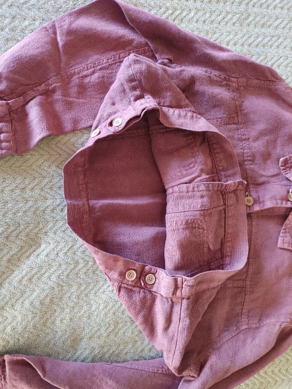✨ Vintage Raspberry Pink Linen Cropped Jacket ✨ - Picture 5 of 16